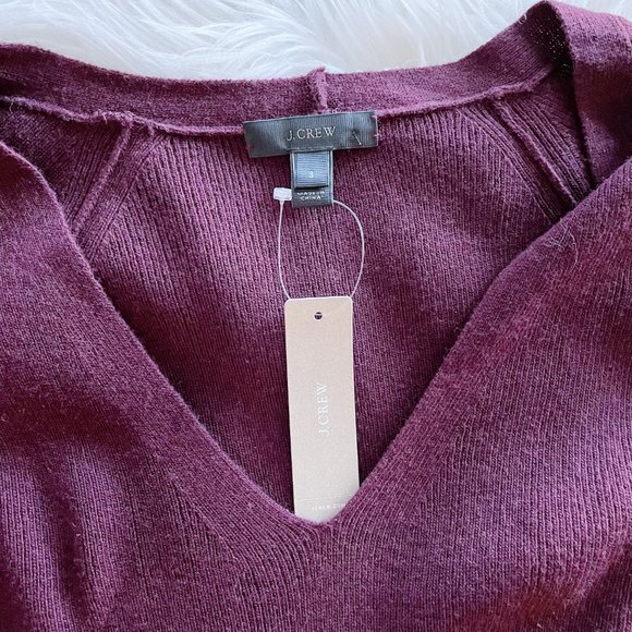 J Crew Peplum Sleeve V-Neck Sweater Top Size Small - Picture 9 of 11